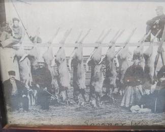Lot 261. 11" x 9" framed deer hunting photocopy from Spooner WI.
