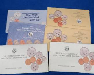 Lot 122. Six Mint coin sets