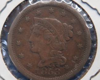 Lot 406. 1853 Large Cent