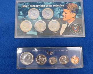 Lot 120. 1966 Special Mint coin set and a Kennedy silver clad half dollar collection