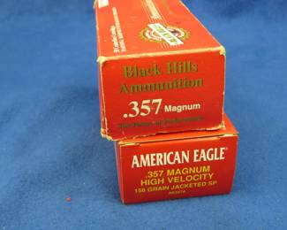 Lot 236. 50 American Eagle 357 rounds and 28 Blackhills 357 rounds