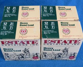 Lot 360. 100 Estate 12-gauge, 7 1/2-shot rounds