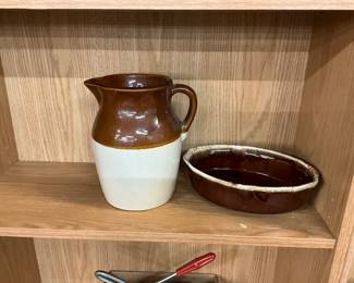 Paducah Kentucky Pottery Pitcher - McCoy Brown Drip Glaze Pottery Dish/Bowl