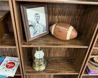 Framed Signed Football Photo - Vintage Style American Football - Anniversary Mantel Clock