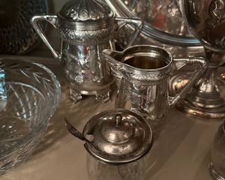 Antique silver plate serving pieces