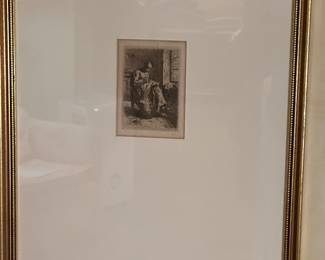 Framed engraving 