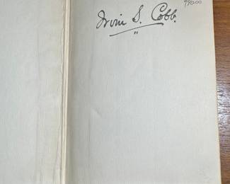  “Back Home” first edition signed by Irvin Cobb,  dated Christmas 1912