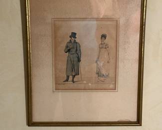 Late 1800’s framed fashion plate