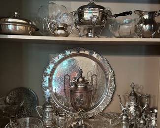 Silver plate serving pieces