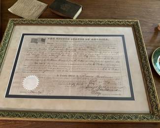 Homestead act Patent of 1860 signed by James Buchanan 