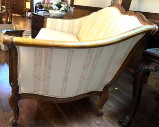 16. Bernhardt Sofa w/ Carved Wood Frame (84" x 29" x 33")