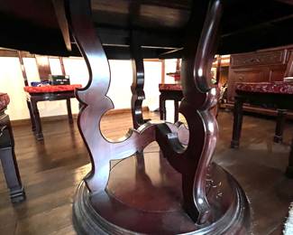 27. Carved Rosewood Dining Table (60" x 30") w/ Lazy Susan (30")