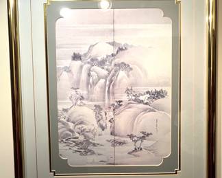 39. Pair of Framed Asian Artworks (28" x 34")