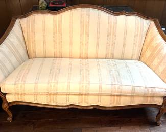 16. Bernhardt Sofa w/ Carved Wood Frame (84" x 29" x 33")