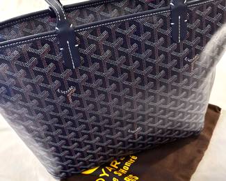 157. Goyard Goyardine Artois MM Coated Tote Bag