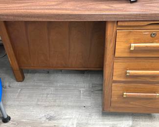 112. 3 Drawer Desk w/ Rounded End