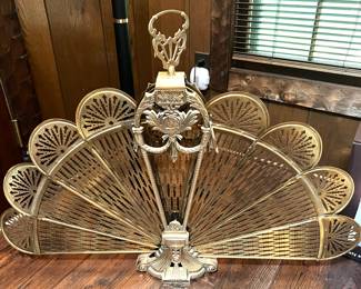 23. Brass Fireplace Fan (27" x 38")