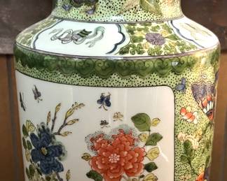 6. Asian Vase w/ Wood Base (14.5")