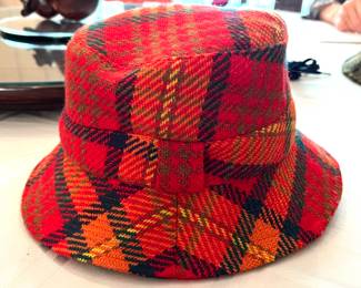 64. Vintage Burberry Red Wool Hat