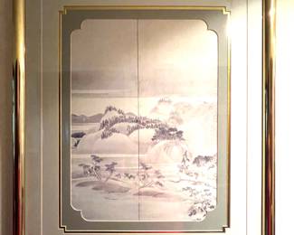 39. Pair of Framed Asian Artworks (28" x 34")