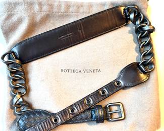 101. Bottega Veneta Chain & Braided Leather Belt