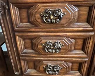 42. Thomasville Carved Six Drawer 2 Door Dresser (77" x 20" x 33") w/ 2 Mirrors (52"h)