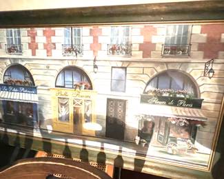 124. Framed Giclee of a French Street Scene 