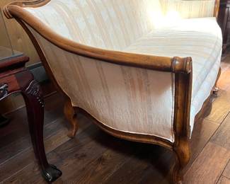 16. Bernhardt Sofa w/ Carved Wood Frame (84" x 29" x 33")