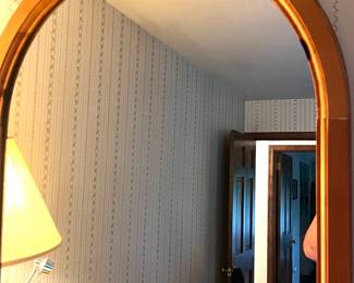 40. 7 Drawer Dresser (61" x 20" x 35") w/ Arch Mirror (44"h) 