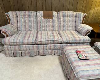 Plaid chair ottoman and sofa in excellent condition
