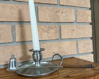 Pewter candle holder
Pewter candle snuffer