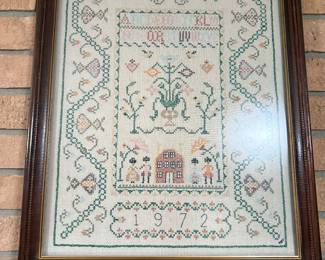 Cross stitch sampler