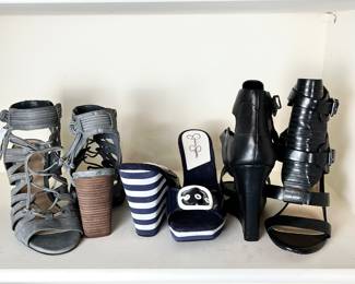Stylish Women's High Heels Wedge Sandals Gray VINCE CAMUTO, Blue Jessica Simpson, Black VERO CUOIO