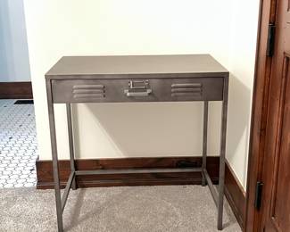 Pottery Barn Teen Desk Gray Metal Writing Table with Drawer