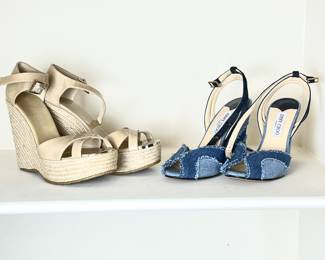 Two Pairs of JIMMY CHOO Wedge Platform Women’s Size 8 Shoes