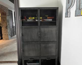 Industrial Style Metal Storage Cabinet by Restoration Hardware 6'H x 40'W x 16'D with Mesh Doors