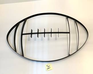 Pottery Barn Black Metal Football Wall Decor 30x40 Decorative Sports Art