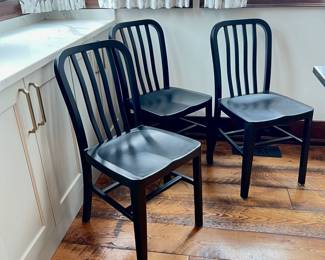  Set of 6 Black Metal Chairs by Crate & Barrel in Modern Design