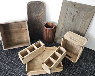 Wooden baskets, trays and more