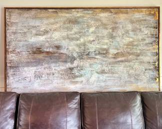  8 ft Wide Uttermost Textured Abstract Canvas Art 42" x 74" Wall Decor