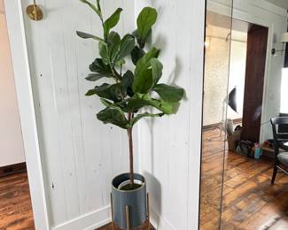 Faux 55” tall Fiddle Leaf Fig Tree in Decorative Planter 
