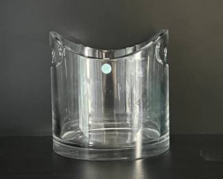 Tiffany & Co. Clear Glass Ice Bucket with Handles - Elegant Design