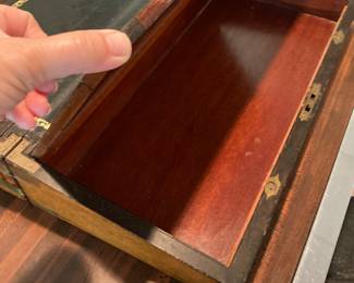 Antique Black Walnut portable writing desk. Commonly used by ship captains and their disbursing officers during the early “Age of Steam”.