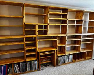 33 Pc. Pine Multi Compartment Wall Unit