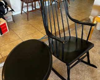 AntiqueVintage Rocking Chair  Flip Top Side Table