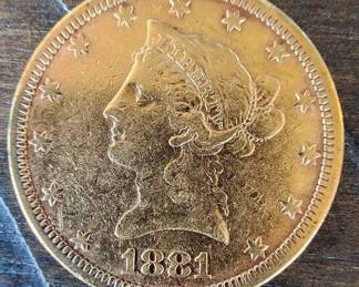 1881 Liberty Head $10 Gold Eagle Coin 1