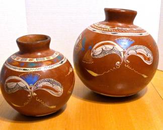 Two Mexican Red Clay Pots