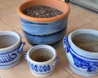 Unique Blue Gray Croc Pots