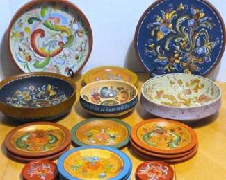 Tole Painted Plates Platters
