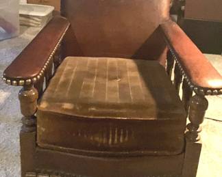 Vintage Leather Sofa Chair G.A. Gjessing  Co.